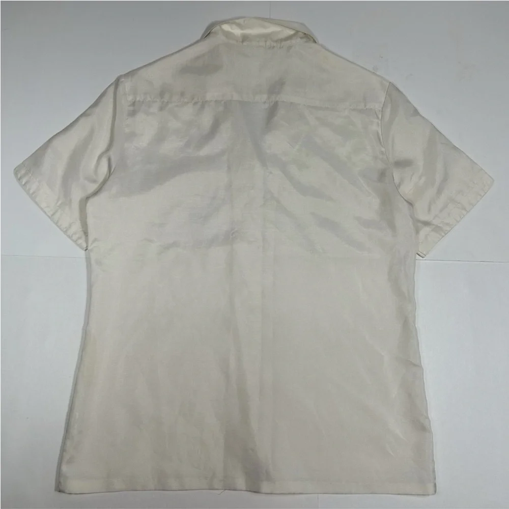 Lady Manhattan 1950s Silkhana Classic White Short Sleeve - Picture 5 of 7
